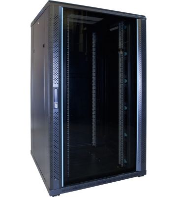 27U patchkast met glazen deur 800x800x1400mm (BxDxH)