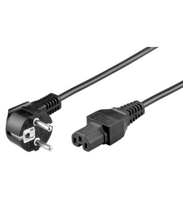 (Cisco) Netsnoer, Haaks schuko male naar C15, Basic, 2m, Zwart