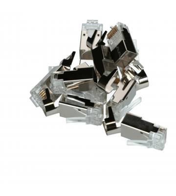 CAT6A Connector RJ45- Shielded - voor stugge kern - 10 stuks