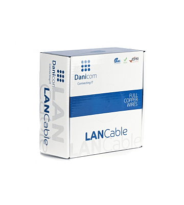 DANICOM CAT6A U/UTP 100m kabel op rol soepel -  PVC (Fca)