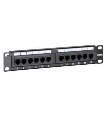 1U Patchpaneel 10 inch 12 poorts Cat6 Zwart UTP