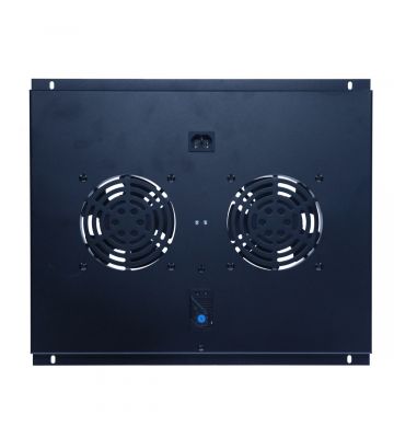 Fan met 2 ventilatoren en thermostaat voor 600mm diepe patchkasten