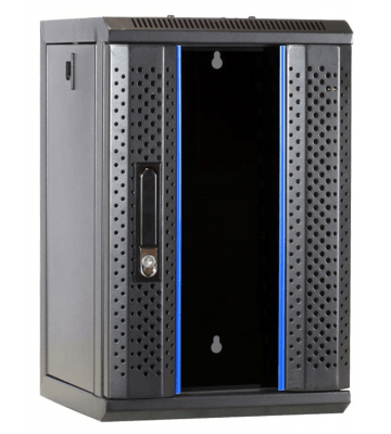 10 inch 9U patchkast met glazen deur 312x310x486mm (BxDxH)