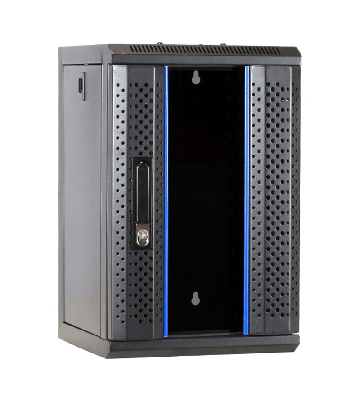 10 inch 9U serverkast met glazen deur 370x450x486mm (BxDxH)