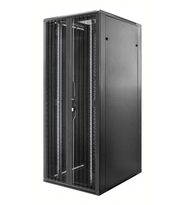 47U patchkast met dubbele geperforeerde voor- en achterdeur 800x1000x2200mm (BxDxH)