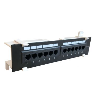 Wallmount patchpanel Cat6a UTP- 12 poorts