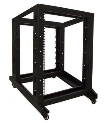 18U Rack Frame - 19'' op wielen, (BxDxH): 600x800x954mm, zwart