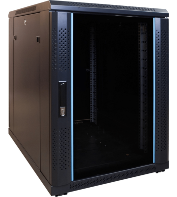 15U mini patchkast met glazen deur 600x800x860mm (BxDxH)