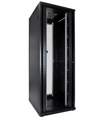 47U patchkast met dubbele geperforeerde voor- en achterdeur 800x800x2200mm (BxDxH)