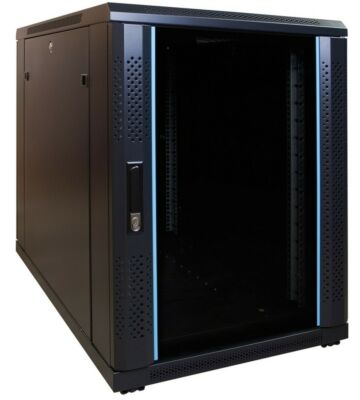 15U mini patchkast met glazen deur 600x1000x860mm (BxDxH)