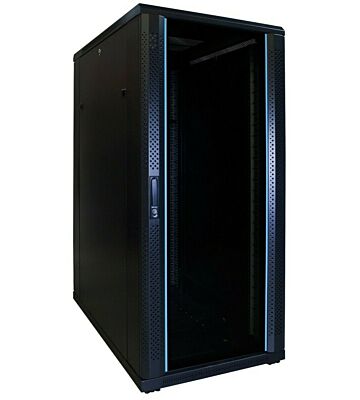 27U patchkast met glazen deur 600x1000x1400mm (BxDxH)