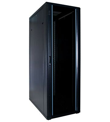 37U patchkast met glazen deur 600x1000x1800mm (BxDxH)