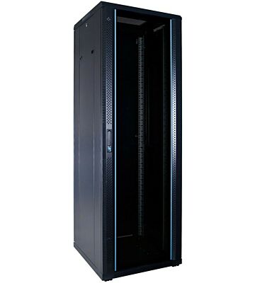 37U patchkast met glazen deur 600x600x1800mm (BxDxH)