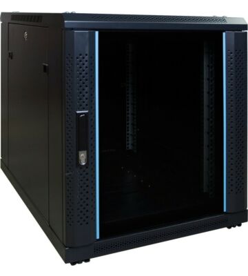 12U mini patchkast met glazen deur 600x600x720mm (BxDxH)