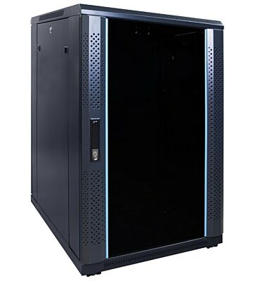 18U patchkast met glazen deur 600x800x1000mm (BxDxH)