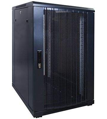18U patchkast met geperforeerde deur 600x800x1000mm (BxDxH)