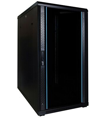 22U patchkast met glazen deur 600x800x1200mm (BxDxH)