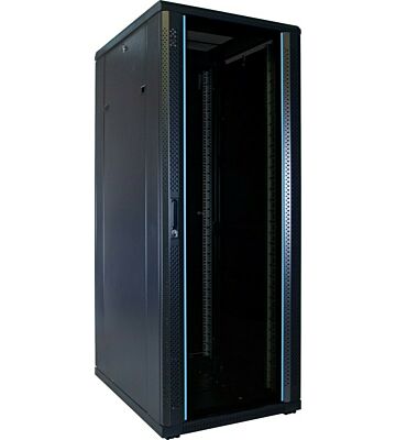 32U patchkast met glazen deur 600x800x1600mm (BxDxH)