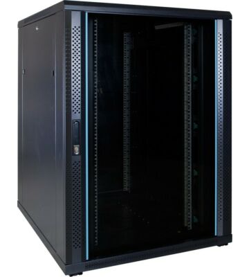 22U patchkast met glazen deur 800x1000x1200mm (BxDxH)
