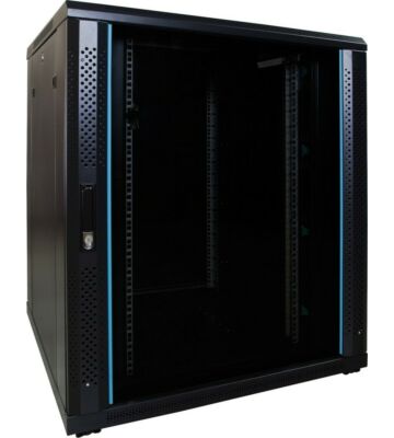 18U patchkast met glazen deur 800x800x1000mm (BxDxH)