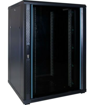 22U patchkast met glazen deur 800x800x1200mm (BxDxH)