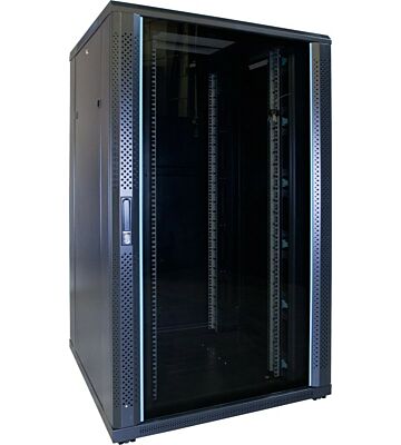 27U patchkast met glazen deur 800x800x1400mm (BxDxH)
