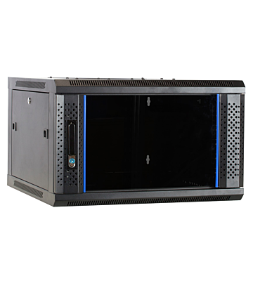 4U wandkast ongemonteerd met glazen deur 600x600x280mm (BxDxH)