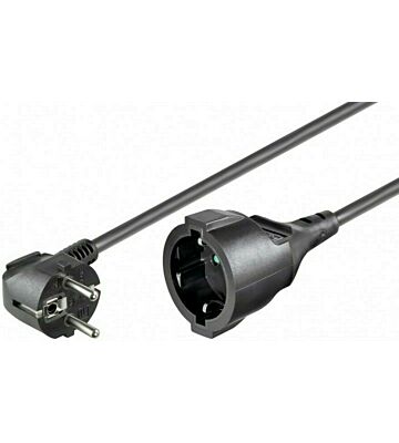 Schuko verlengsnoer 10m zwart