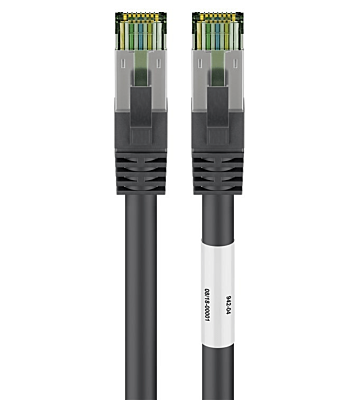 Cat8 S/FTP (PIMF) patchkabel 0,25m zwart