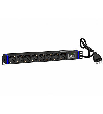 19 inch 8 voudige stekkerdoos - Surge Protection Device - Italië