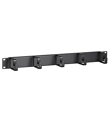 1U 5 voudige metalen rangeerpaneel - kabelhouder 19 inch, metaal, zwart