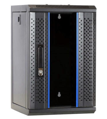 10 inch 9U patchkast met glazen deur 312x310x486mm (BxDxH)
