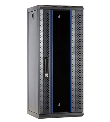 10 inch 15U patchkast met glazen deur 312x310x752mm (BxDxH)