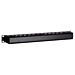 1U 10 voudig rangeerpaneel - kabelhouder 19 inch, zwart