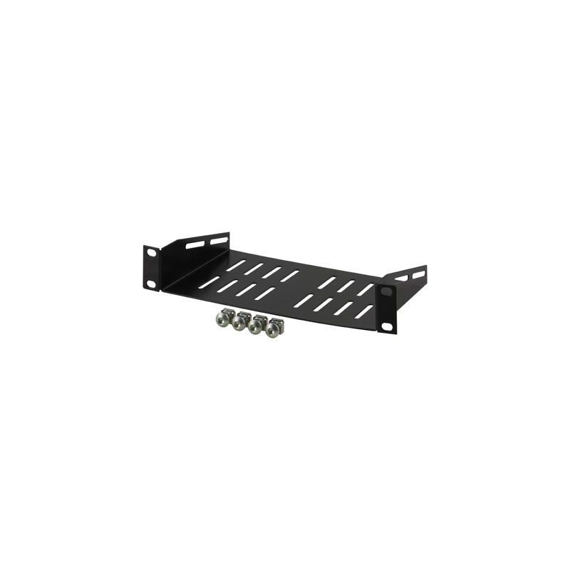 1U vast plank, 10 inch, 150mm diepte, zwart
