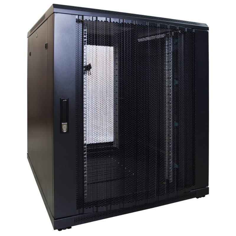 12U mini patchkast met geperforeerde deur 800x1200x720mm (BxDxH)