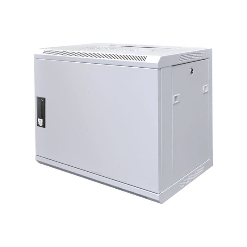 9U witte wandkast met metalen deur 600x450x500mm (BxDxH)