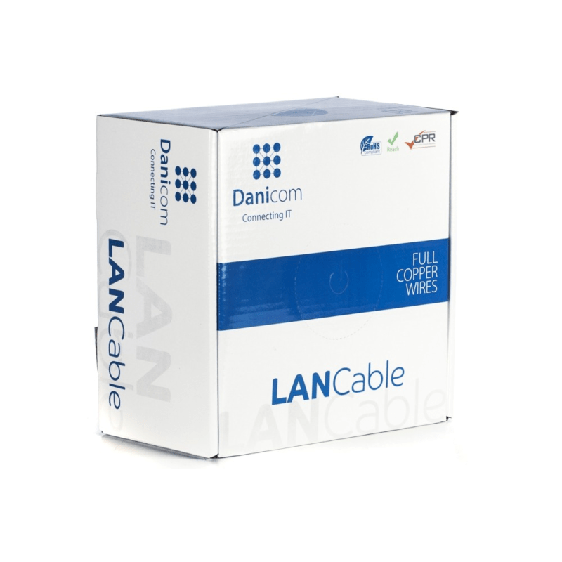 DANICOM CAT6A S/FTP 100m kabel op rol stug - LSZH (Dca)