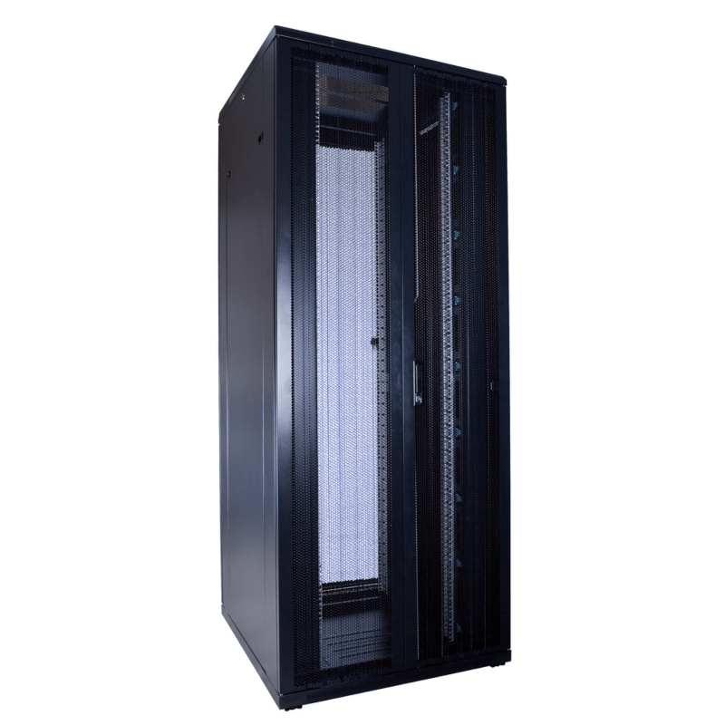 42U patchkast met dubbele geperforeerde voor- en achterdeuren 800x800x2000mm (BxDxH)