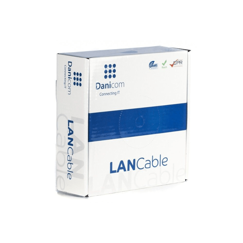 CAT5e F/UTP 100m kabel op rol stug grijs CCA