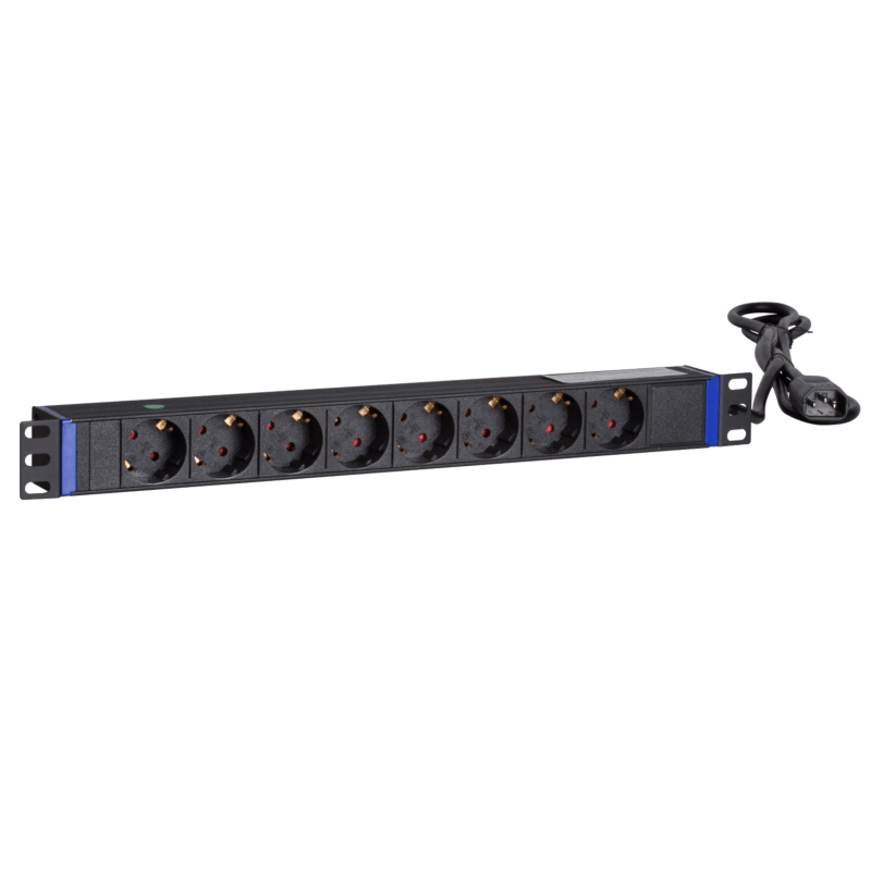 19 inch 8 voudige stekkerdoos met C14 stekker