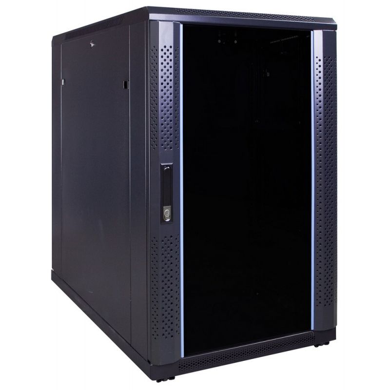 18U patchkast met glazen deur 600x1000x1000mm (BxDxH)