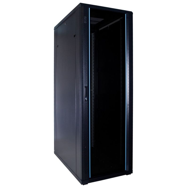 37U patchkast met glazen deur 600x1000x1800mm (BxDxH)