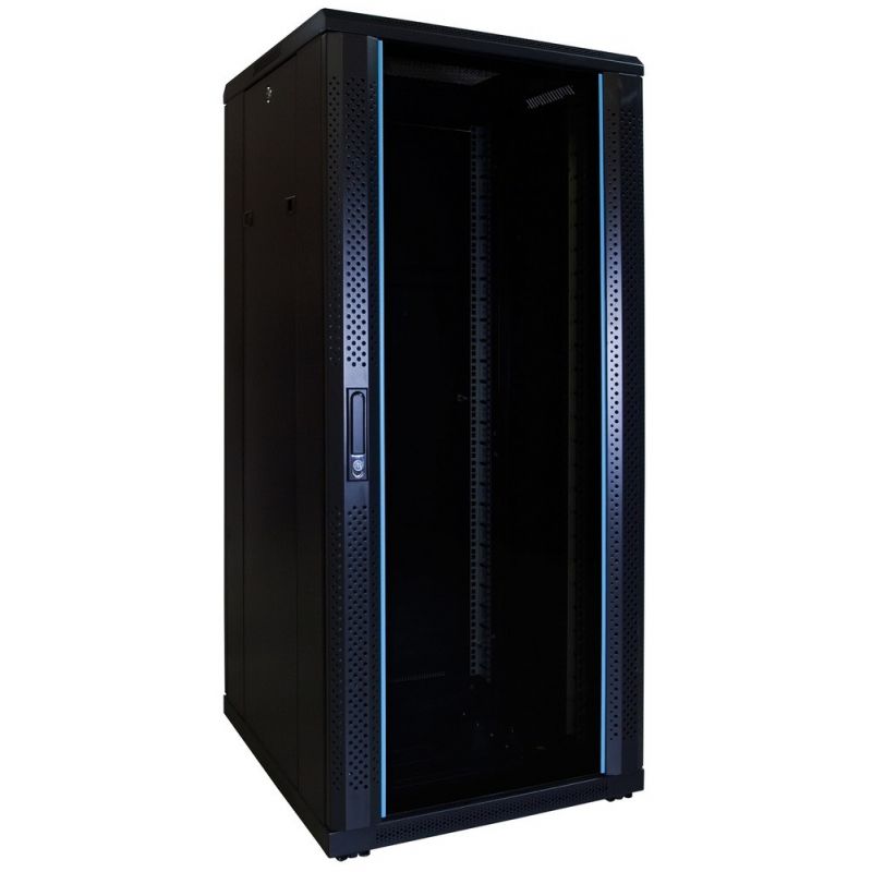 27U Patchkast - 19'' met glazen voordeur, (BxDxH) 600x600x1400mm