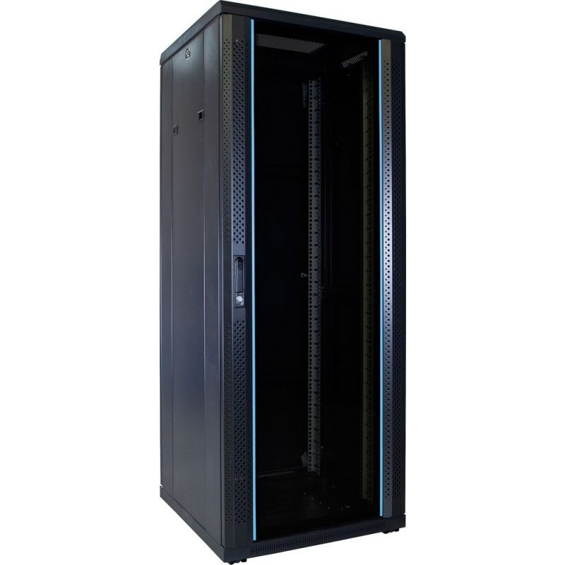 32U patchkast met glazen deur 600x600x1600mm (BxDxH)