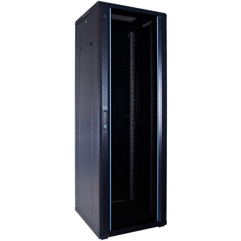 37U patchkast met glazen deur 600x600x1800mm (BxDxH)