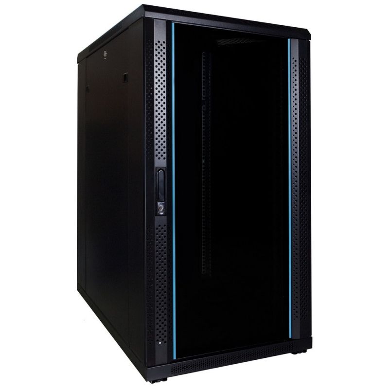 22U patchkast met glazen deur 600x800x1200mm (BxDxH)