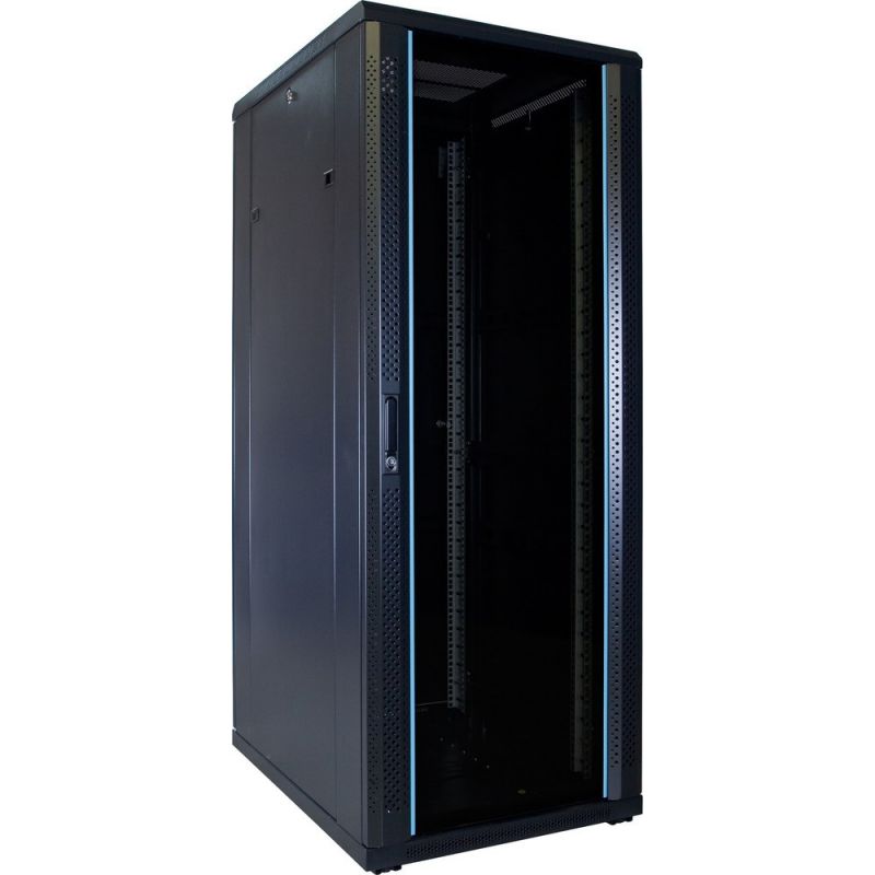 32U patchkast met glazen deur 600x800x1600mm (BxDxH)