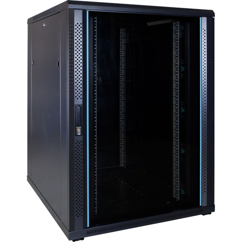 22U patchkast met glazen deur 800x1000x1200mm (BxDxH)