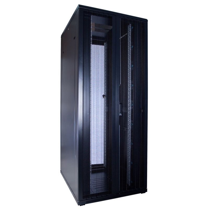 42U patchkast met dubbele geperforeerde voor- en achterdeuren 800x1000x2000mm (BxDxH)
